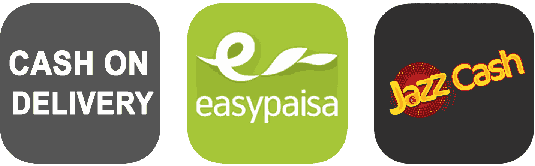 Cash on Delivery, Easypaisa, and JazzCash accepted